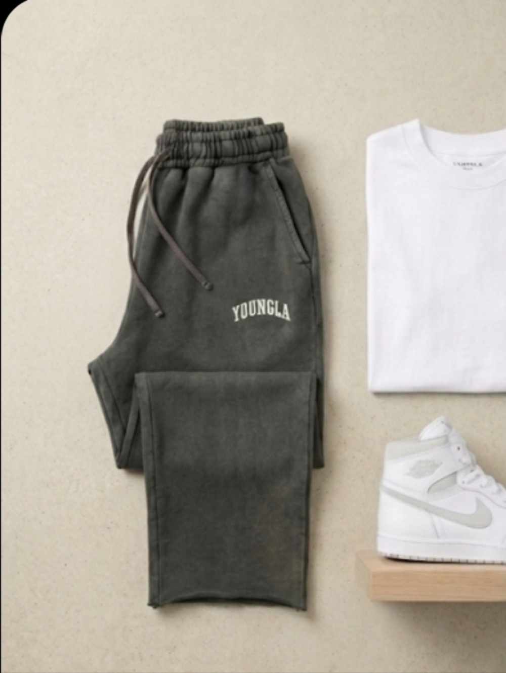 (SOLD)YoungLA 2088 Green Wash New Wave Baggy Sweatpants-Size Medium NWT